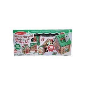 Melissa and Doug Wood Gingerbread House Play Set Decorating Christmas‎ Set